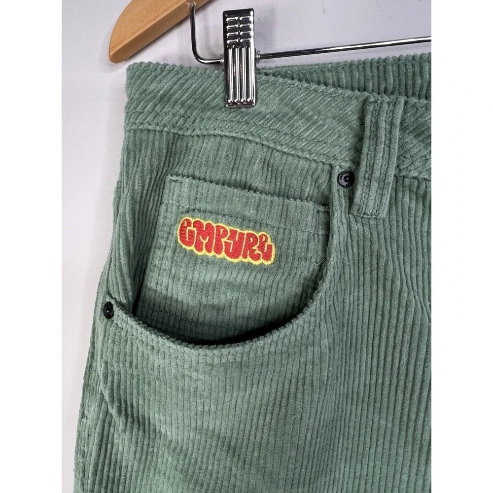 Empyre Loose Fit Mens 33 Green Corduroy Skate Pants measures 35x29 Y2K 90s
